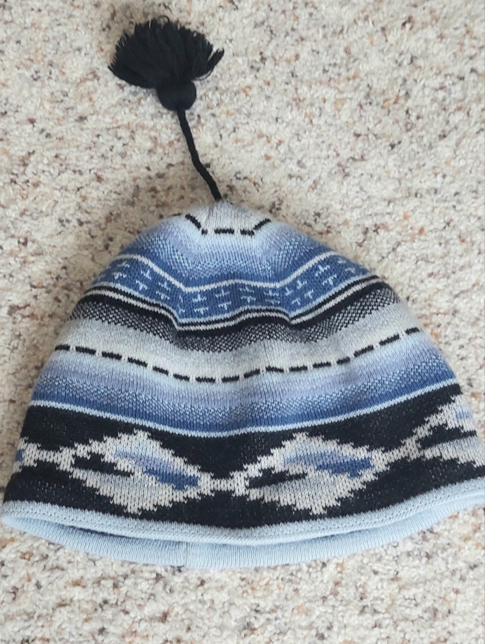 Patagonia Vintage Wool Blend Beanie Hat With Tassle Medium